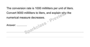 Convert measurement units with ratios — Grade 6 problem preview