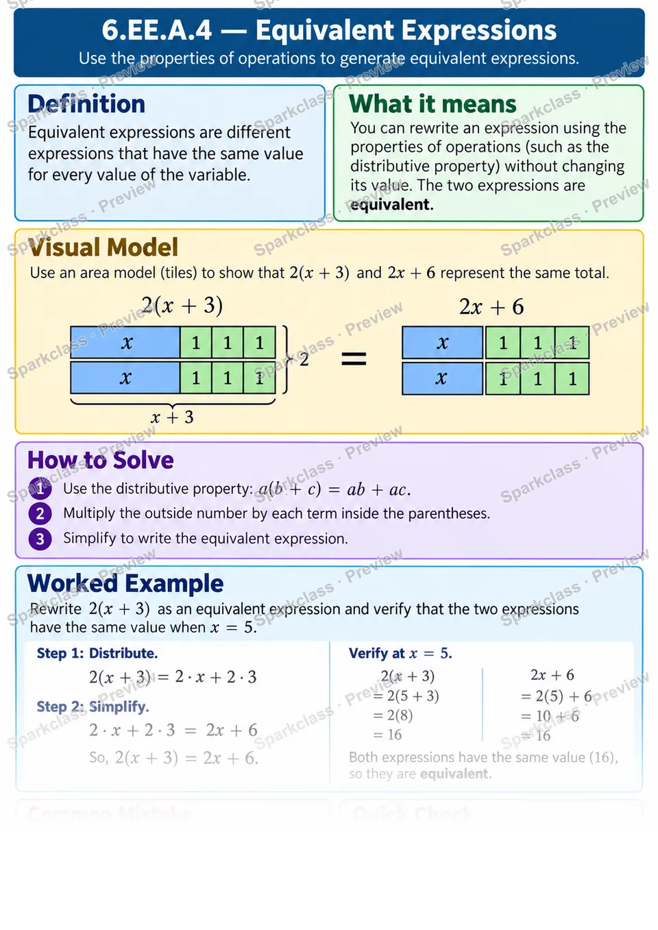 Knowledge Guide · Identify equivalent expressions — page 1