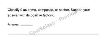 Classify prime and composite numbers — Grade 4 problem preview
