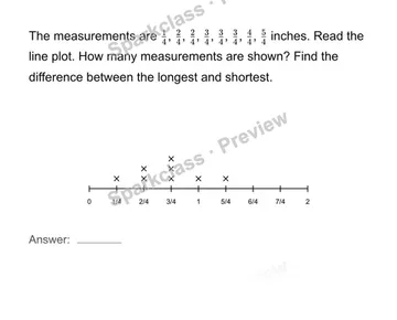 Represent and interpret fractional measurements — Grade 4 problem preview