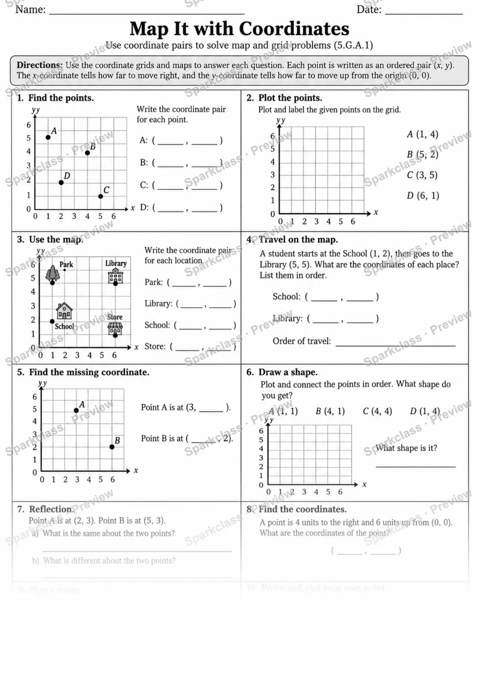 5.G.A.1 · 1 Coordinate Plane Variant 02 — page 1