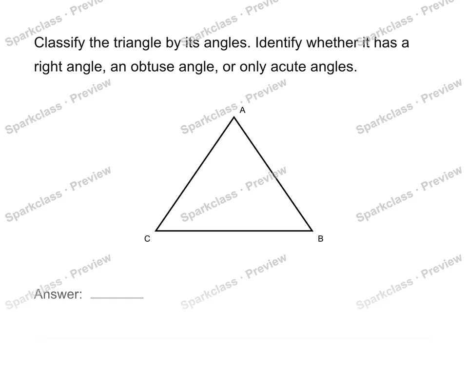 Classify triangles by angles — page 1