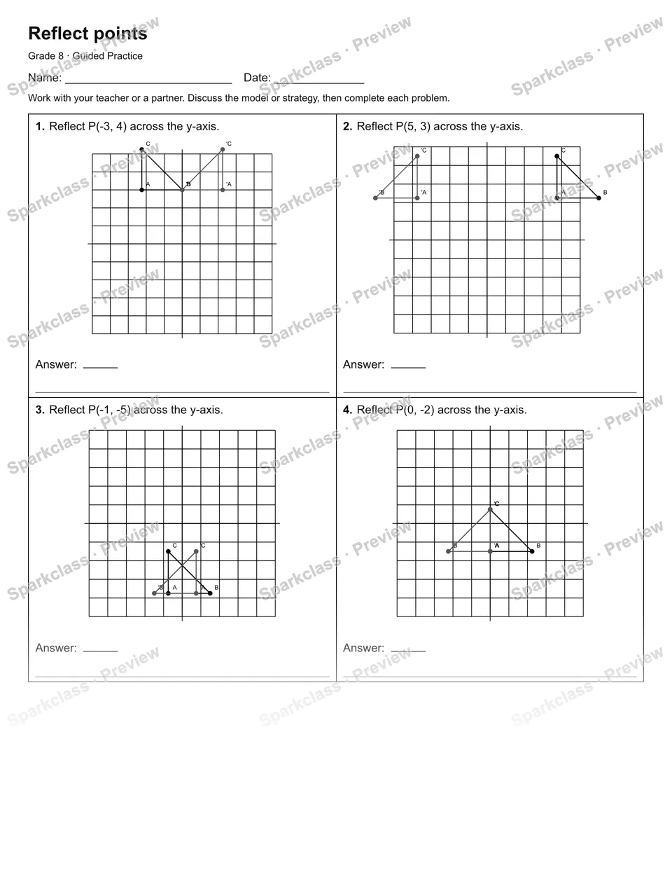 Reflect points — Guided Practice — page 1