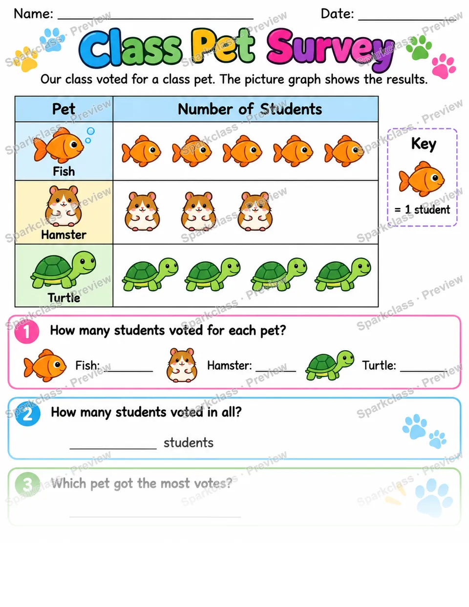 Class Pet Survey — page 1