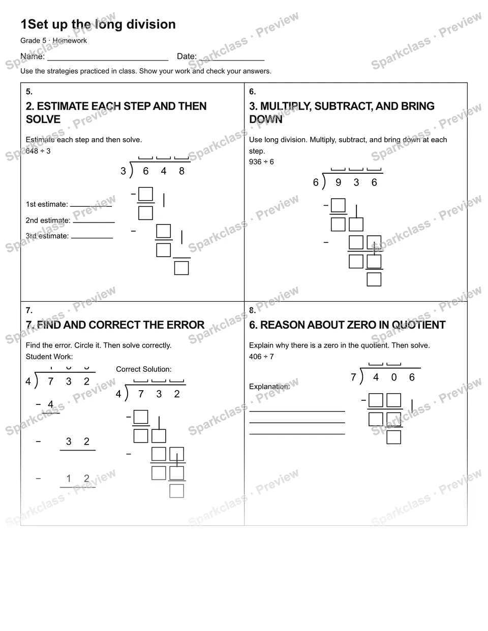 1Set up the long division — Homework — page 2