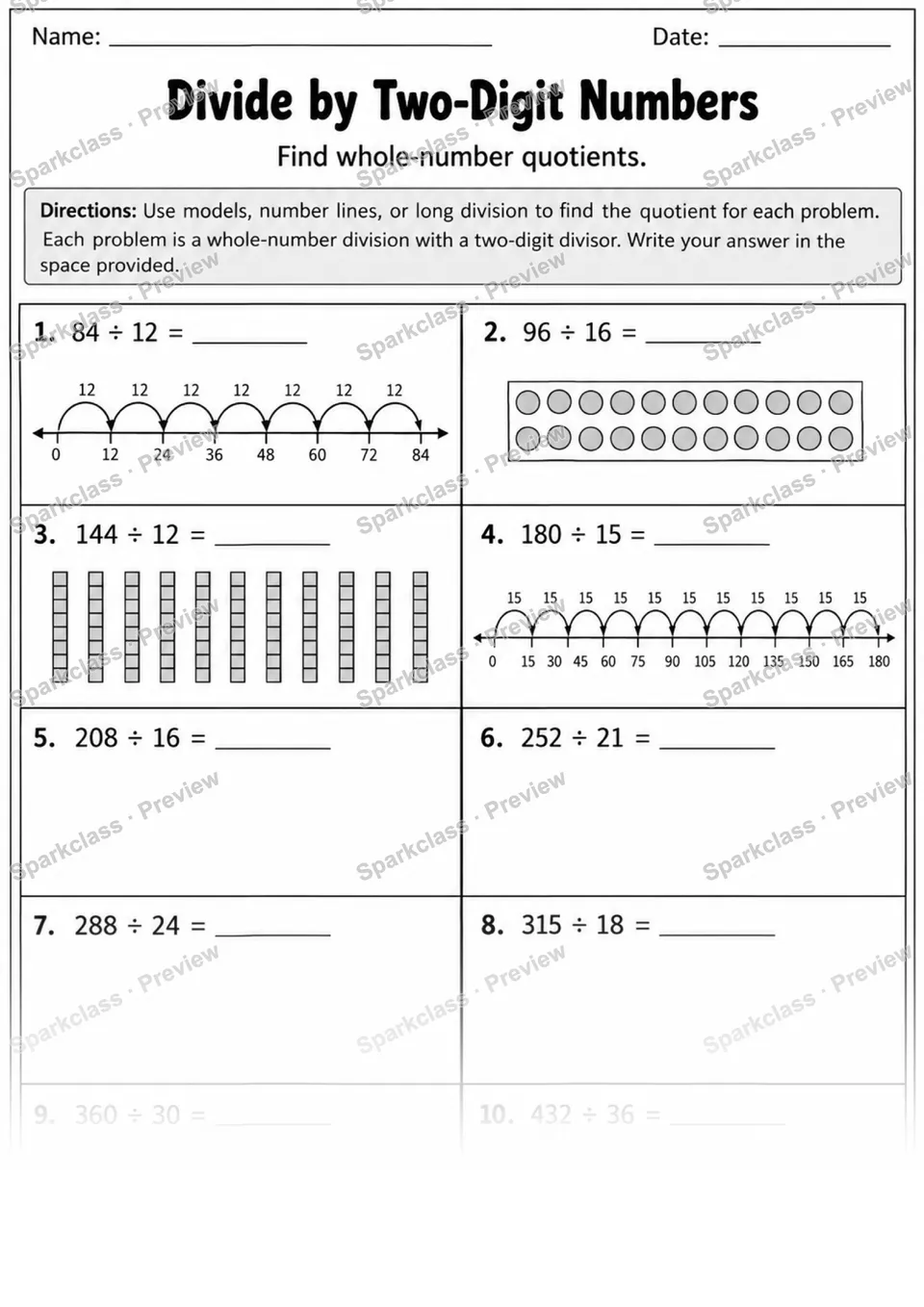 5.NBT.B.6 · 6 Decimal Division Variant 01 — page 1