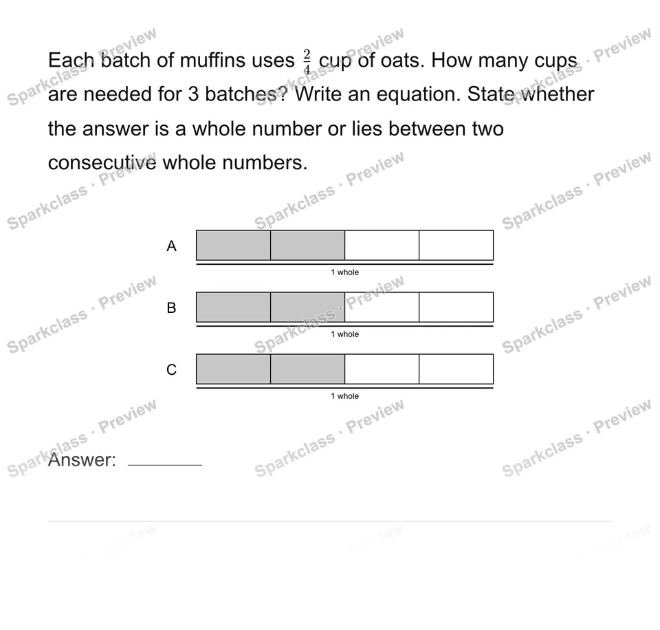 Solve fraction multiplication stories — page 1