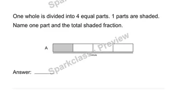 Connect unit fractions to a whole — Grade 4 problem preview