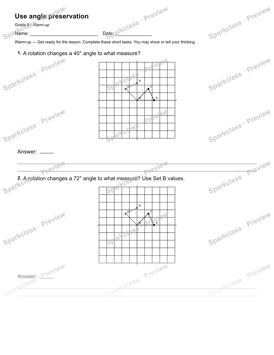 Use angle preservation — Warm-up — page 2