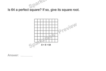 Identify perfect squares — Grade 8 problem preview