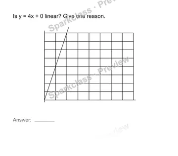 Recognize a linear function — Grade 8 problem preview