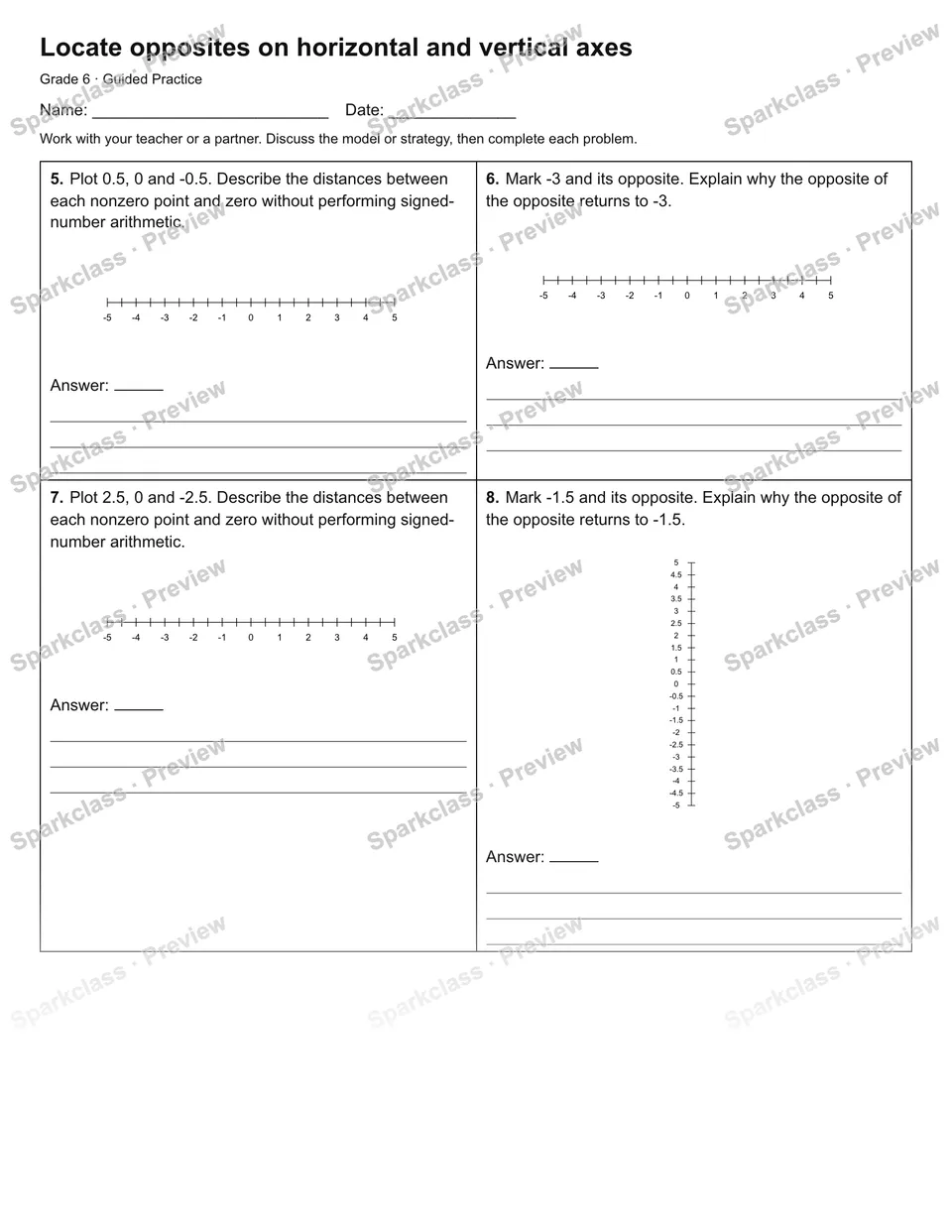 Locate opposites on horizontal and vertical axes — Guided Practice — page 2