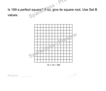 Identify perfect squares — Grade 8 problem preview