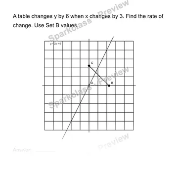 Find rate of change from a table — Grade 8 problem preview