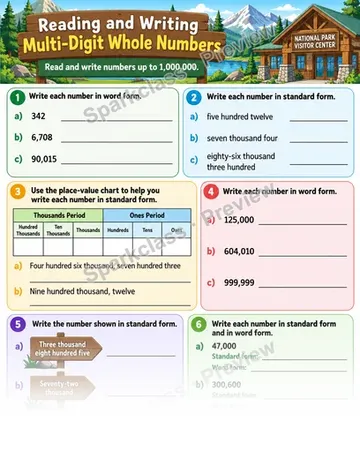 Read and Write Multi-Digit Numbers — Grade 4 worksheet preview