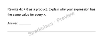 Generate and justify equivalent expressions — Grade 6 problem preview