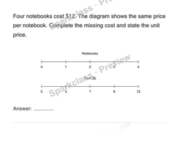 Read a double number line — Grade 6 problem preview
