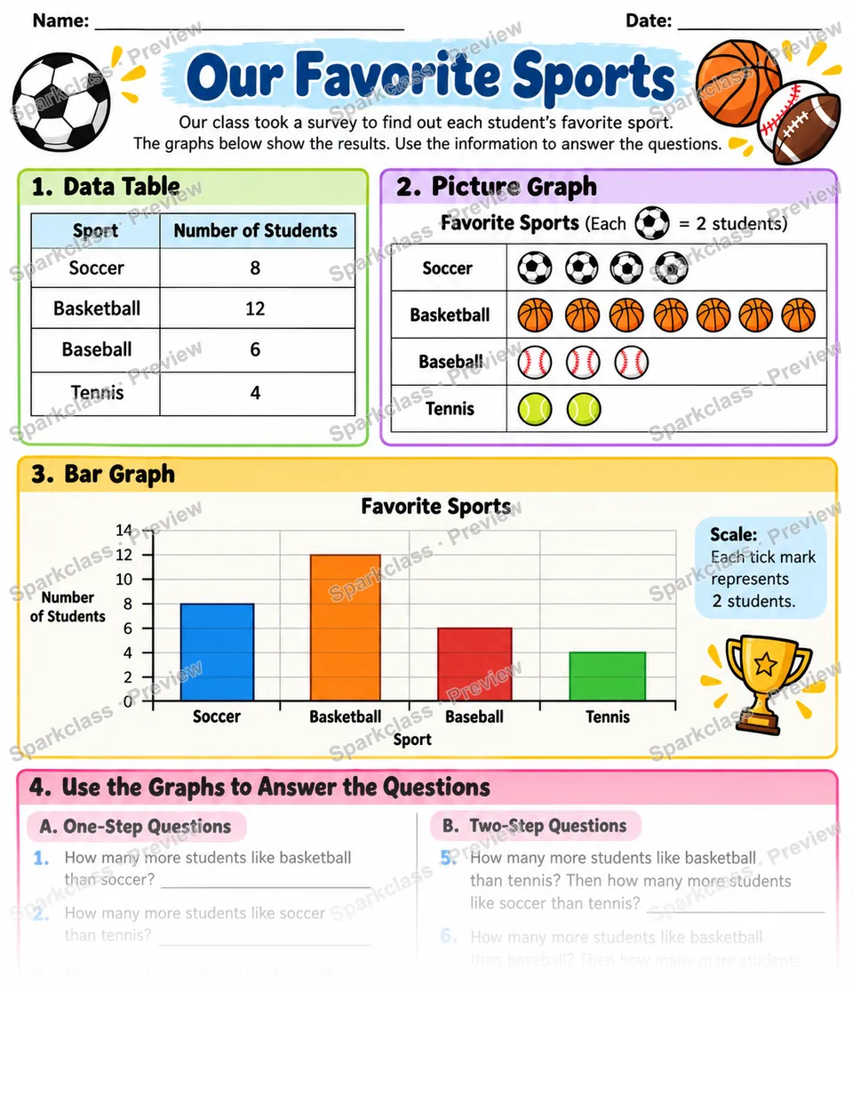Sports Survey · Scaled Graphs — page 1