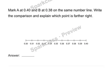 Compare on one number line — Grade 4 problem preview