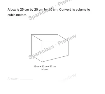 Convert units in a composite volume — Grade 8 problem preview
