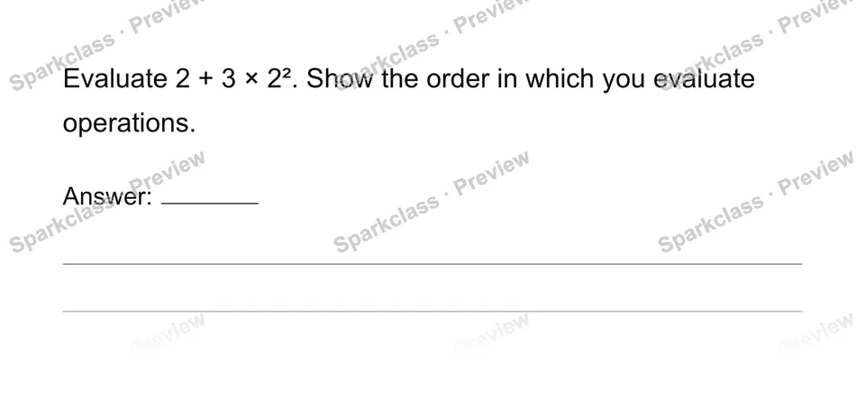 Use conventional order of operations — page 1