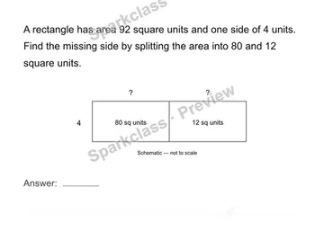 Connect division to area — Grade 4 problem preview