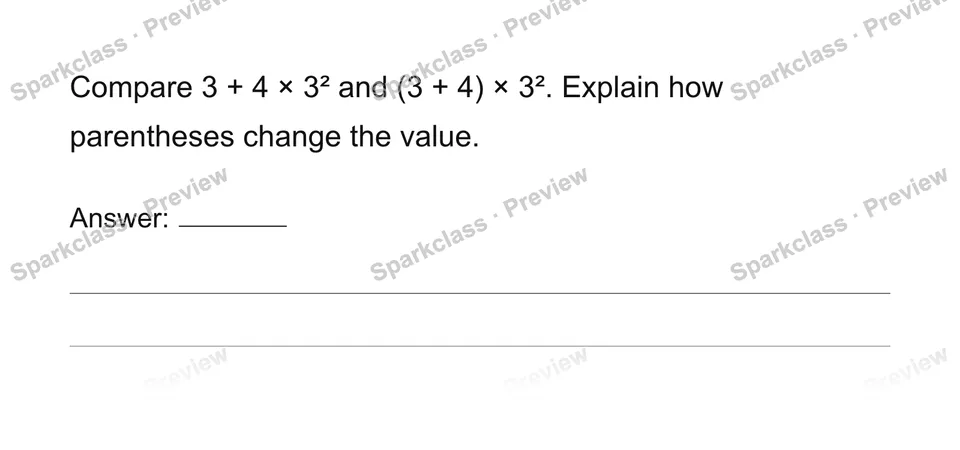 Use conventional order of operations — page 1