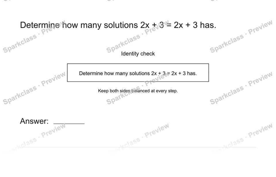 Identify infinitely many solutions — page 1