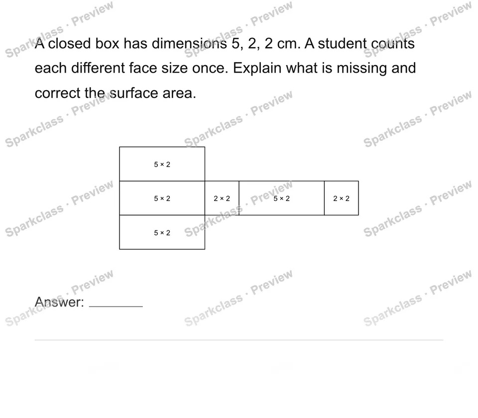 Connect rectangular-prism nets and surface area — page 1