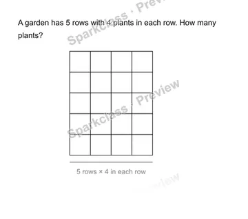 Solve an array situation — Grade 3 problem preview