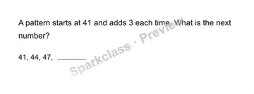 Read a pattern table — Grade 3 problem preview
