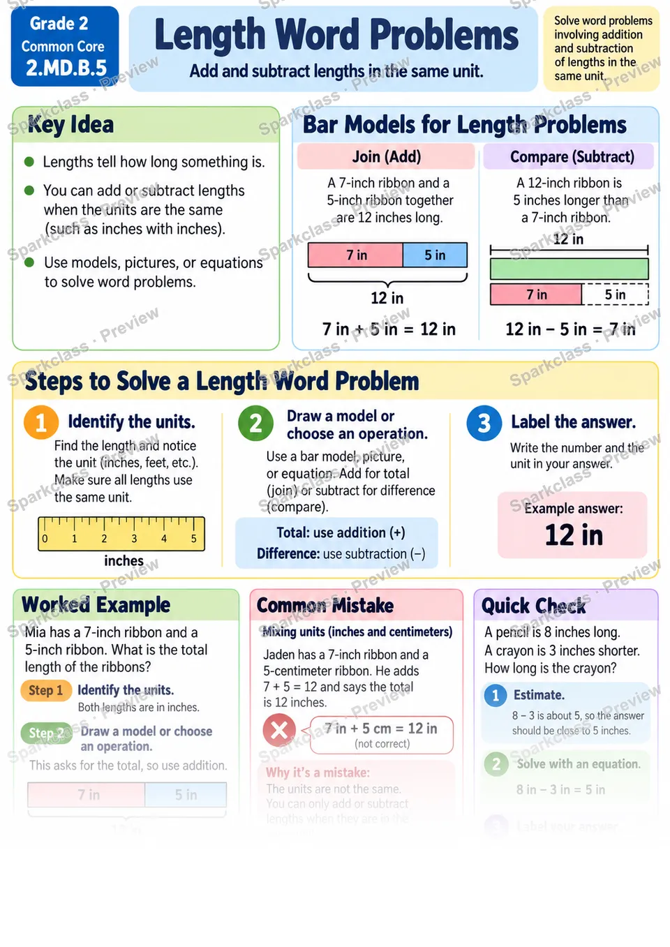 Knowledge Guide · Length Word Problems — page 1