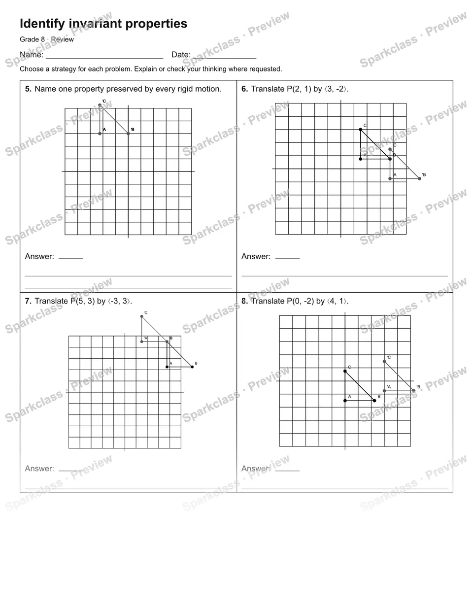 Identify invariant properties — Review — page 2