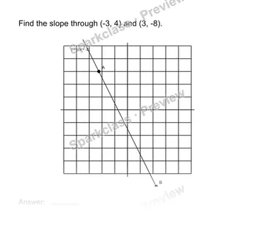 Find slope from two points — Grade 8 problem preview