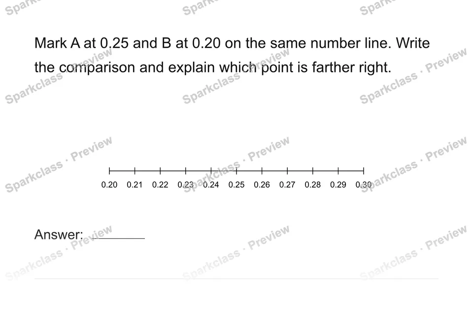 Compare on one number line — page 1