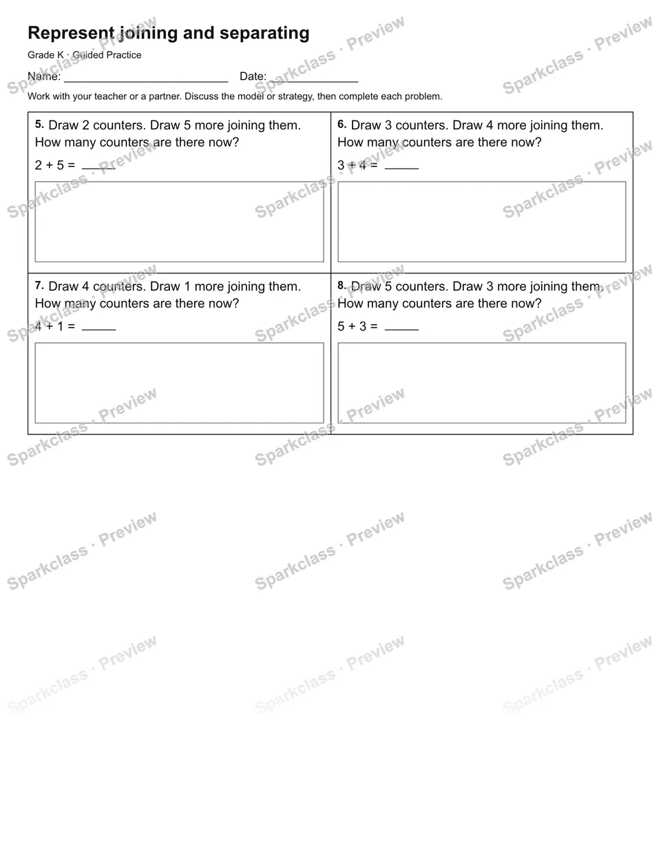 Represent joining and separating — Guided Practice — page 2