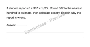 Estimate a product — Grade 4 problem preview