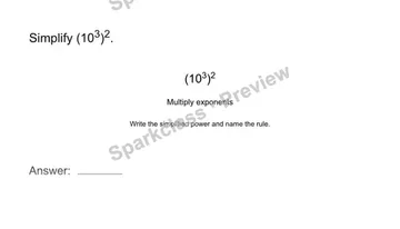 Use a power of a power — Grade 8 problem preview