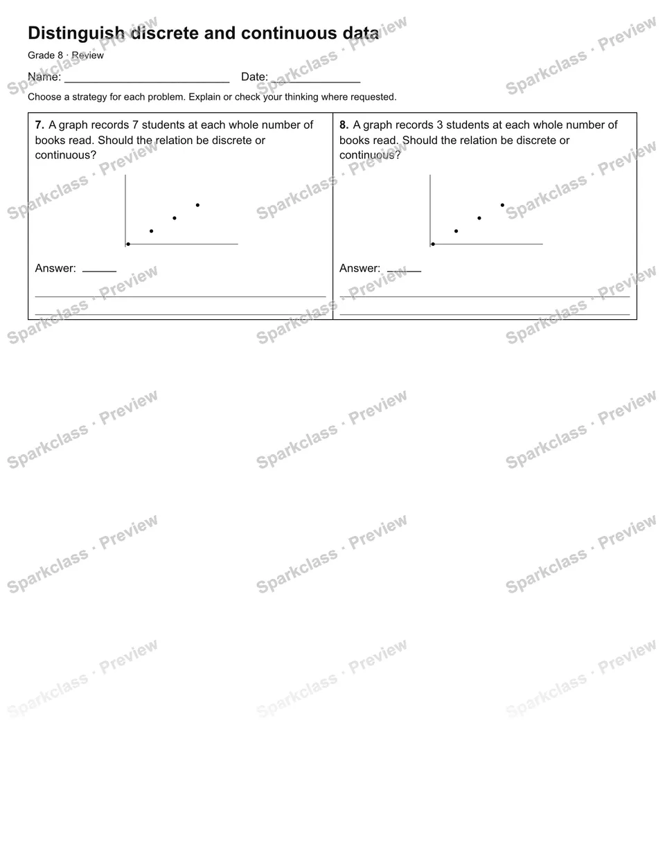 Distinguish discrete and continuous data — Review — page 2