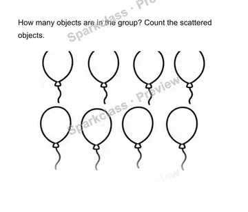 Count arranged and scattered sets — Kindergarten problem preview