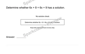 Identify no solution — Grade 8 problem preview