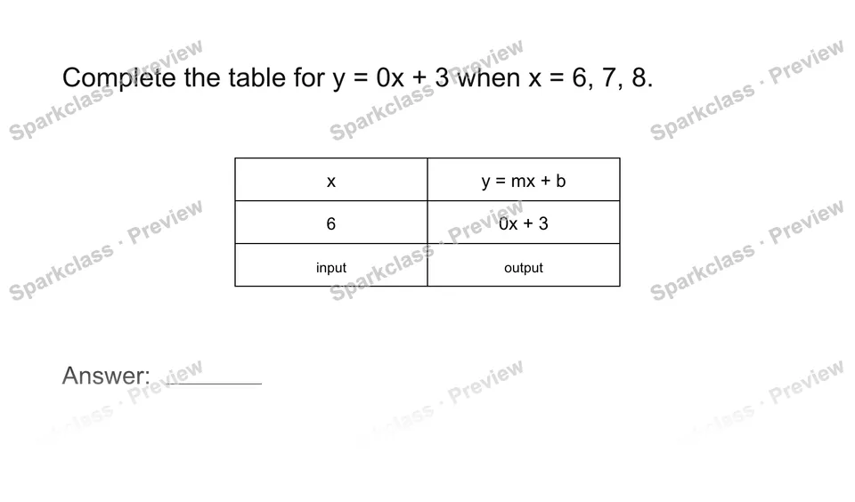 Complete a function table — page 1