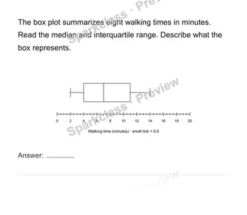 Read a box plot — Grade 6 problem preview