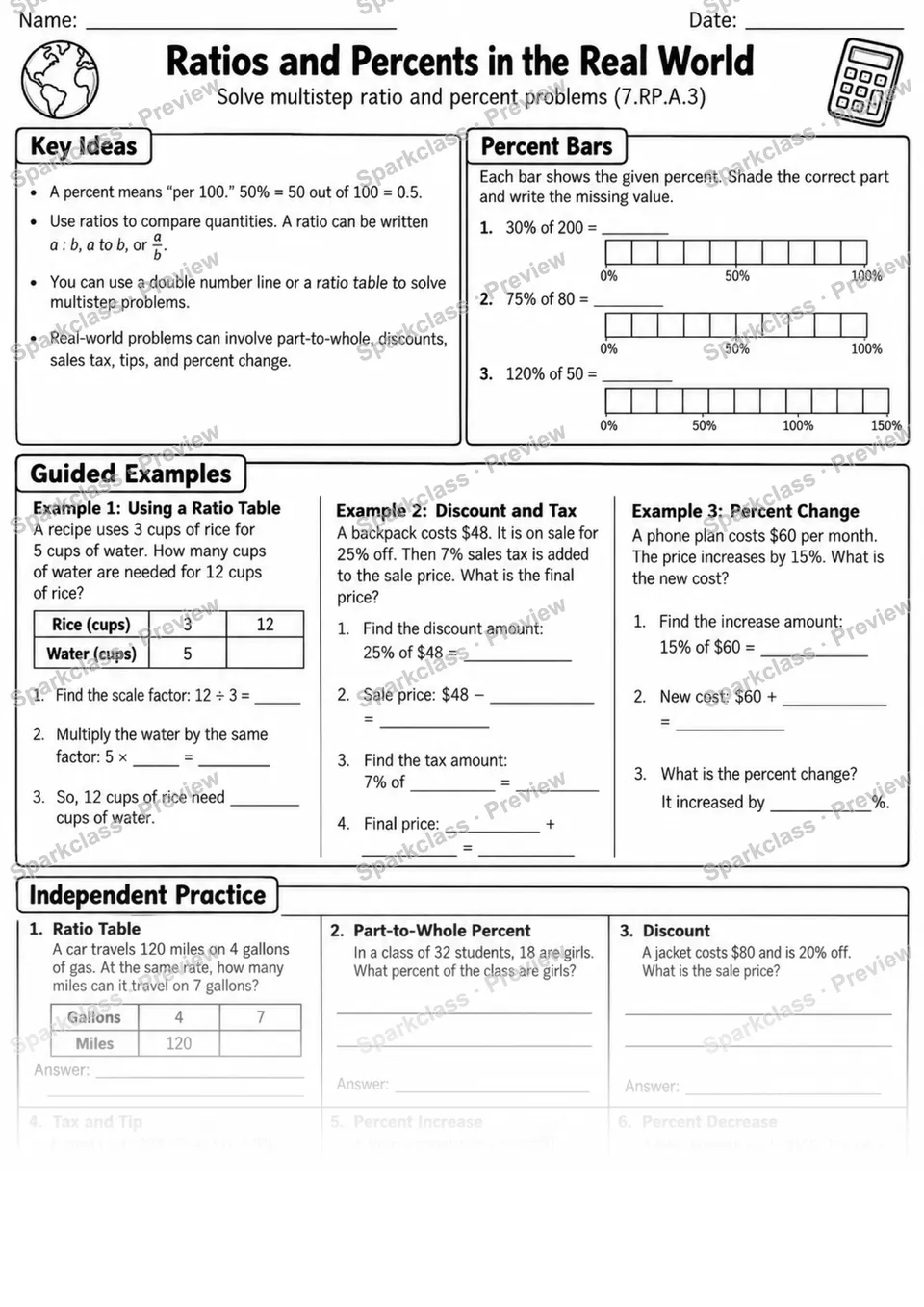 7.RP.A.3 · Multistep Ratio and Percent Problems — page 1