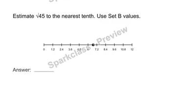 Estimate a real-number expression — Grade 8 problem preview