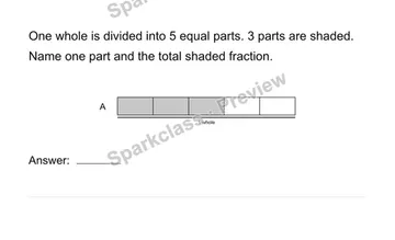 Connect unit fractions to a whole — Grade 4 problem preview