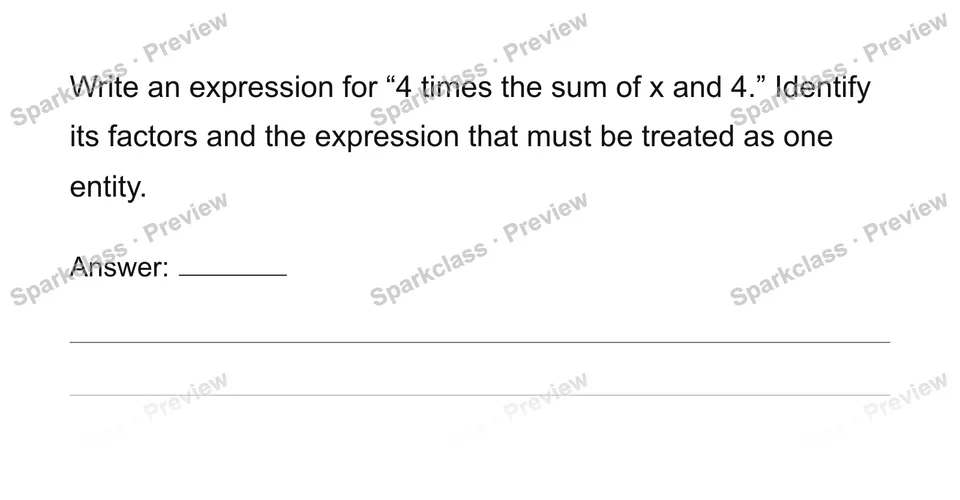 Read and write expressions and identify their parts — page 1