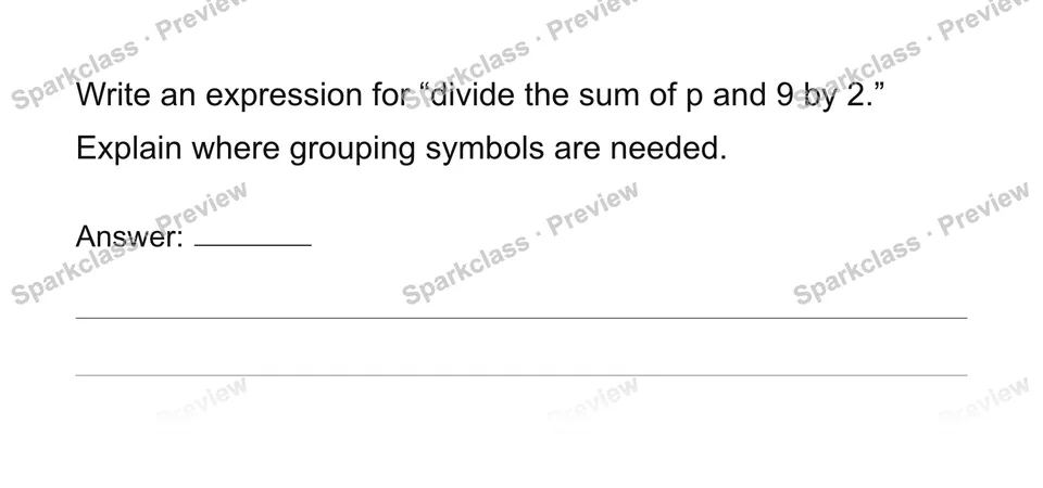 Read and write expressions and identify their parts — page 1
