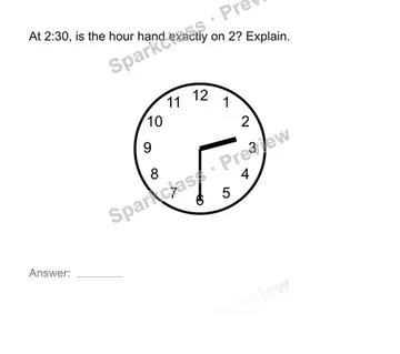 Hour hand check — Grade 1 problem preview