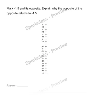 Locate opposites on horizontal and vertical axes — Grade 6 problem preview